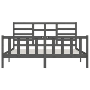 vidaXL Solid Wood Bed Grey Pine 200x200 cm