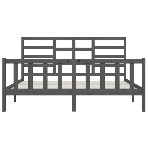 vidaXL Solid Wood Bed Grey Pine 200x200 cm