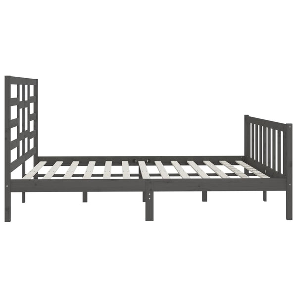 vidaXL Solid Wood Bed Grey Pine 200x200 cm