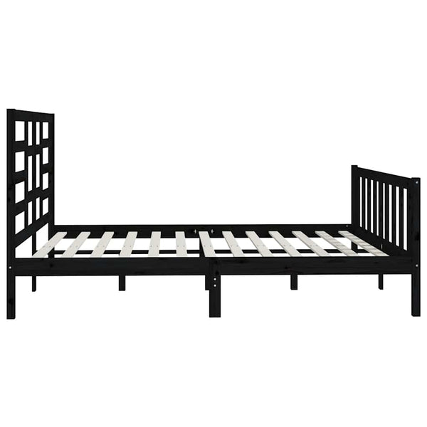 vidaXL Solid Wood Bed Black Pine 200x200 cm