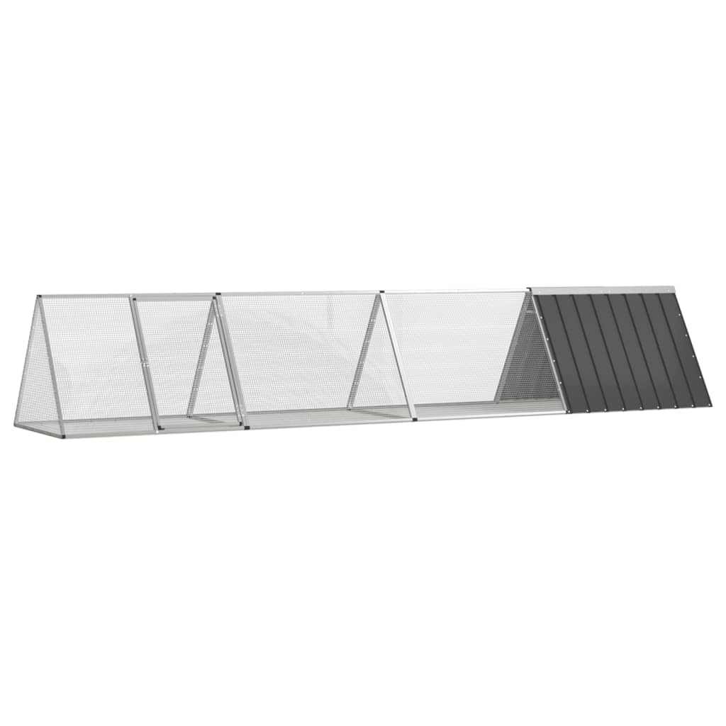 vidaXL Rabbit Cage Anthracite 403.5x80.5x71 cm Galvanized Steel