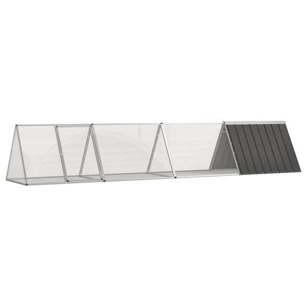 vidaXL Rabbit Cage Anthracite 403.5x80.5x71 cm Galvanized Steel