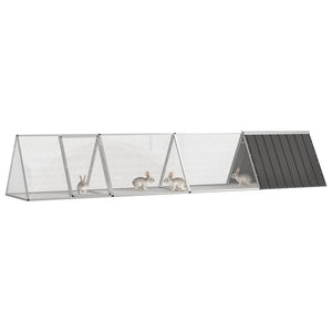 vidaXL Rabbit Cage Anthracite 403.5x80.5x71 cm Galvanized Steel