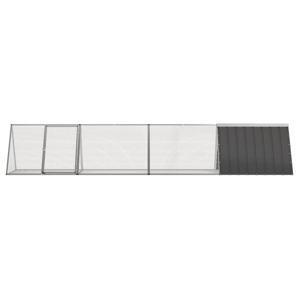 vidaXL Rabbit Cage Anthracite 403.5x80.5x71 cm Galvanized Steel