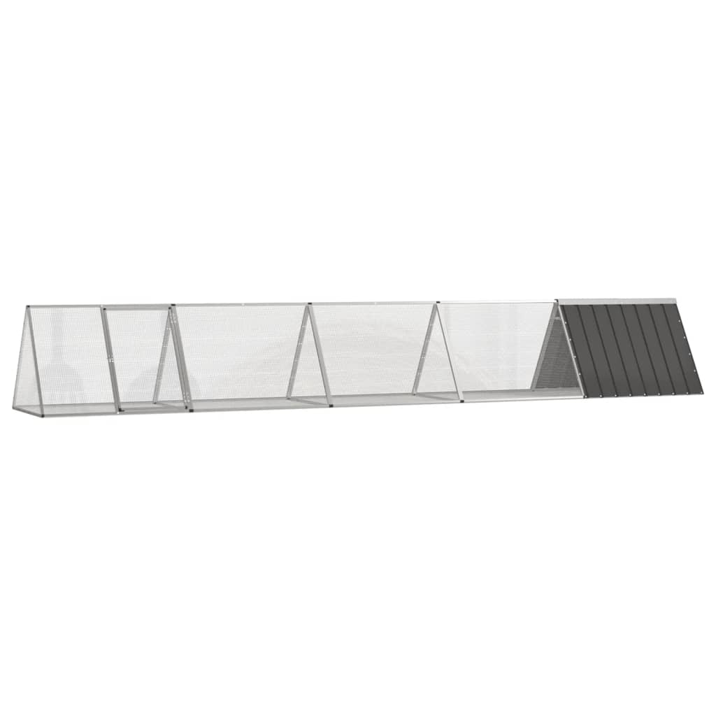 vidaXL Rabbit Hutch Anthracite 504.5x80.5x71 cm Galvanised Steel