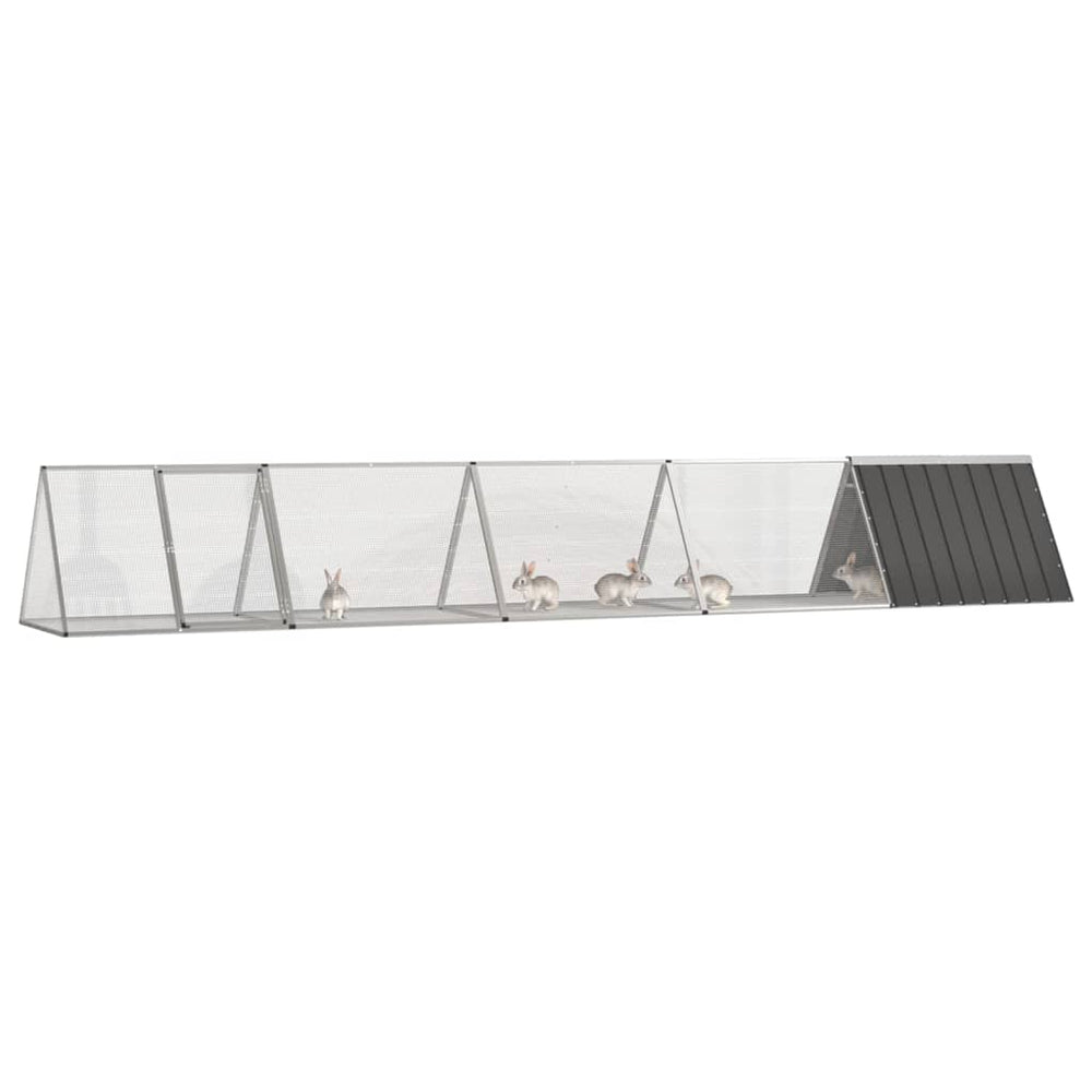 vidaXL Rabbit Hutch Anthracite 504.5x80.5x71 cm Galvanised Steel