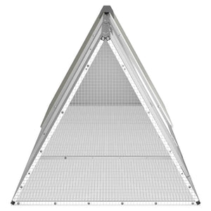 vidaXL Rabbit Hutch Grey 302.5 x 80.5 x 71 cm Galvanized Steel