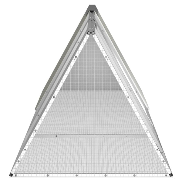 vidaXL Rabbit Hutch Grey 302.5 x 80.5 x 71 cm Galvanized Steel