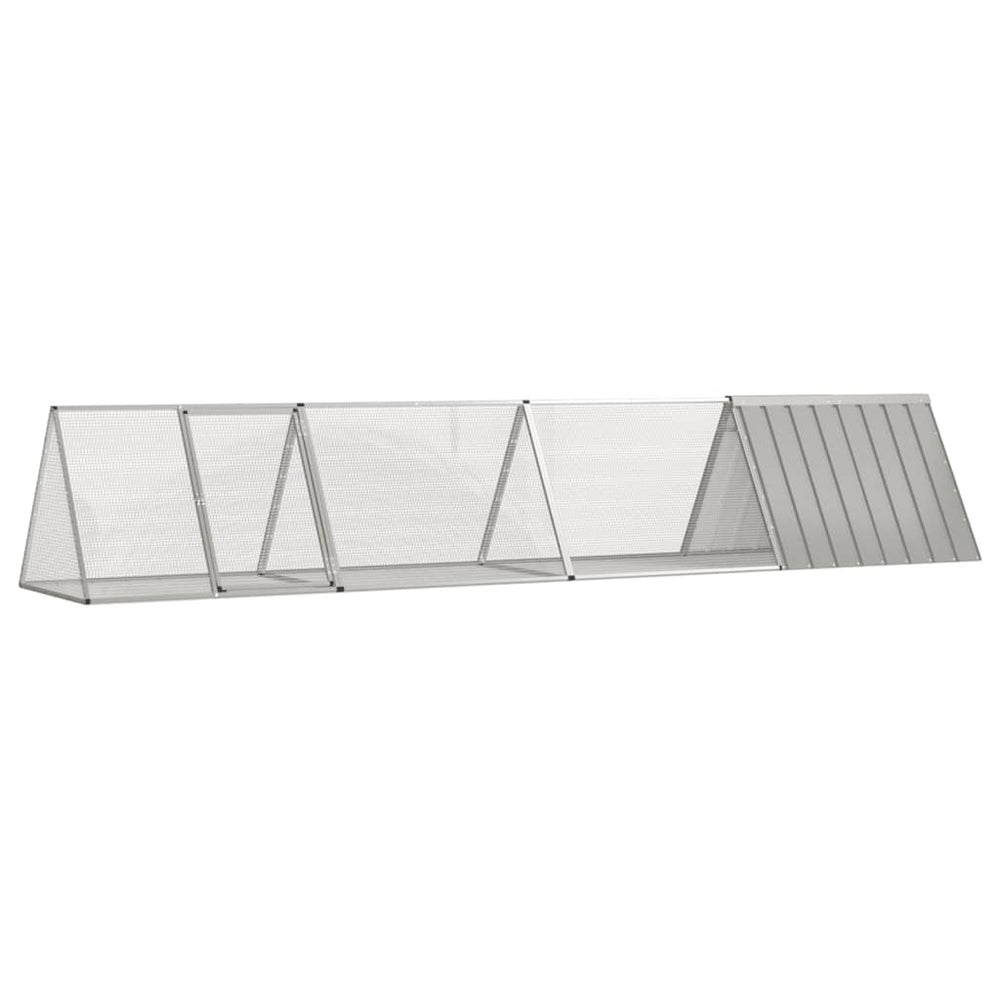 vidaXL Rabbit Hutch Gray 403.5x80.5x71 cm Galvanized Steel