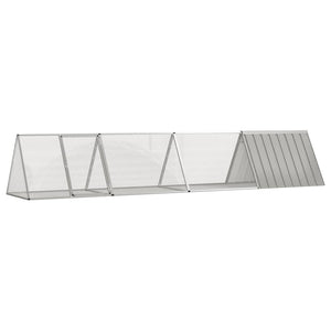 vidaXL Rabbit Hutch Gray 403.5x80.5x71 cm Galvanized Steel