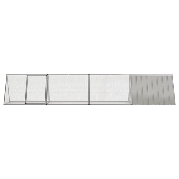 vidaXL Rabbit Hutch Gray 403.5x80.5x71 cm Galvanized Steel
