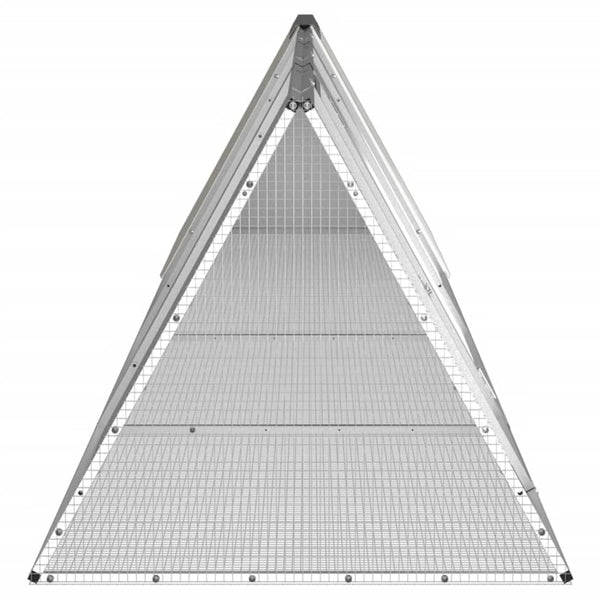 vidaXL Rabbit Hutch Gray 403.5x80.5x71 cm Galvanized Steel