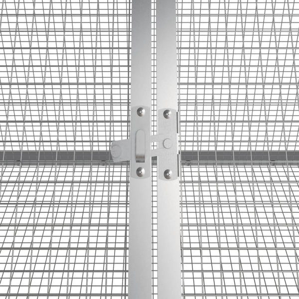 vidaXL Rabbit Hutch Gray 403.5x80.5x71 cm Galvanized Steel