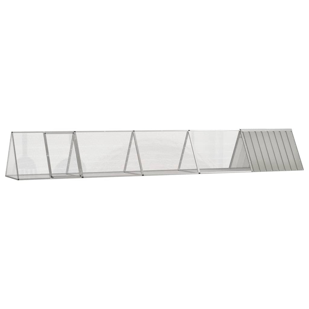 vidaXL Rabbit Hutch Grey 504.5x80.5x71 cm Galvanized Steel
