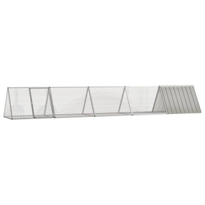 vidaXL Rabbit Hutch Grey 504.5x80.5x71 cm Galvanized Steel