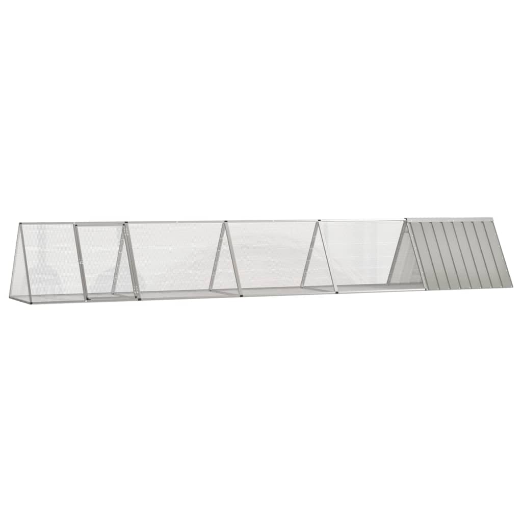 vidaXL Rabbit Hutch Grey 504.5x80.5x71 cm Galvanized Steel