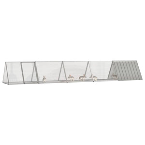 vidaXL Rabbit Hutch Grey 504.5x80.5x71 cm Galvanized Steel