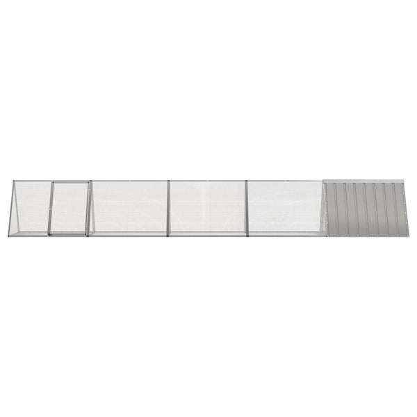 vidaXL Rabbit Hutch Grey 504.5x80.5x71 cm Galvanized Steel