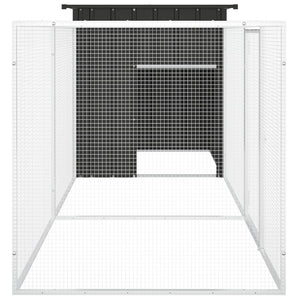 vidaXL Chicken Coop Anthracite 300x91x100 cm Galvanized Steel