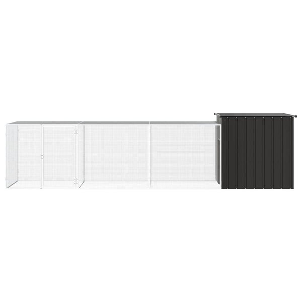 vidaXL Chicken Coop Anthracite 400x91x100 cm Galvanized Steel