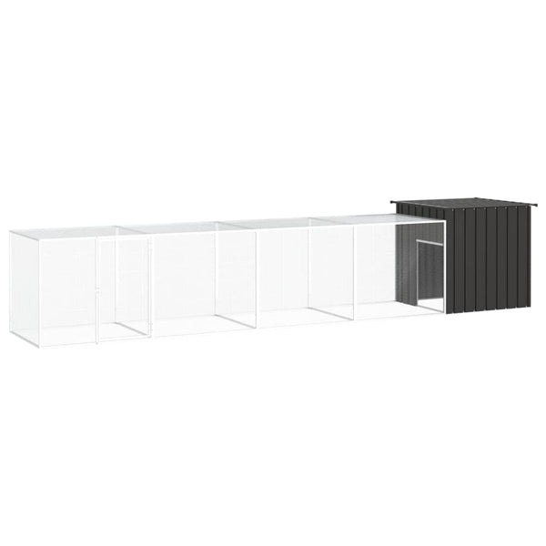 vidaXL Chicken Coop Anthracite 500x91x100 cm Galvanized Steel