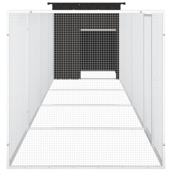 vidaXL Chicken Coop Anthracite 500x91x100 cm Galvanized Steel