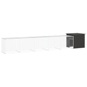 vidaXL Chicken Coop Anthracite 600x91x100 cm Galvanized Steel