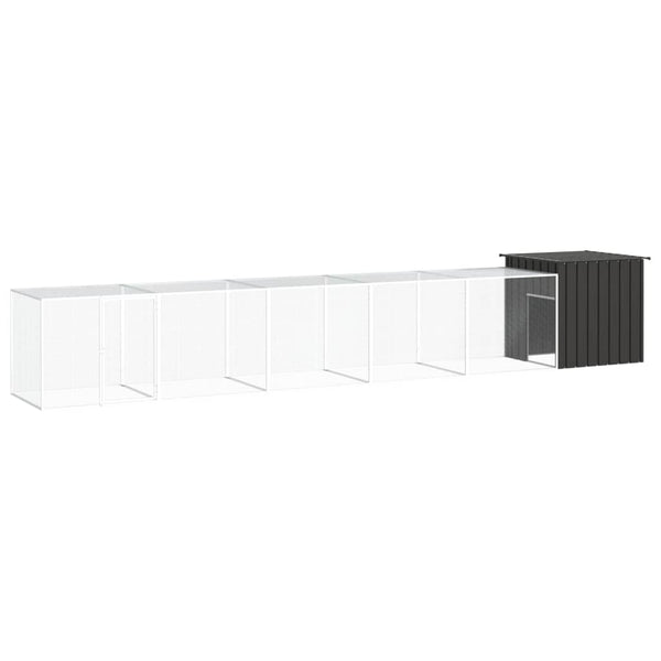 vidaXL Chicken Coop Anthracite 600x91x100 cm Galvanized Steel