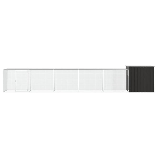 vidaXL Chicken Coop Anthracite 600x91x100 cm Galvanized Steel