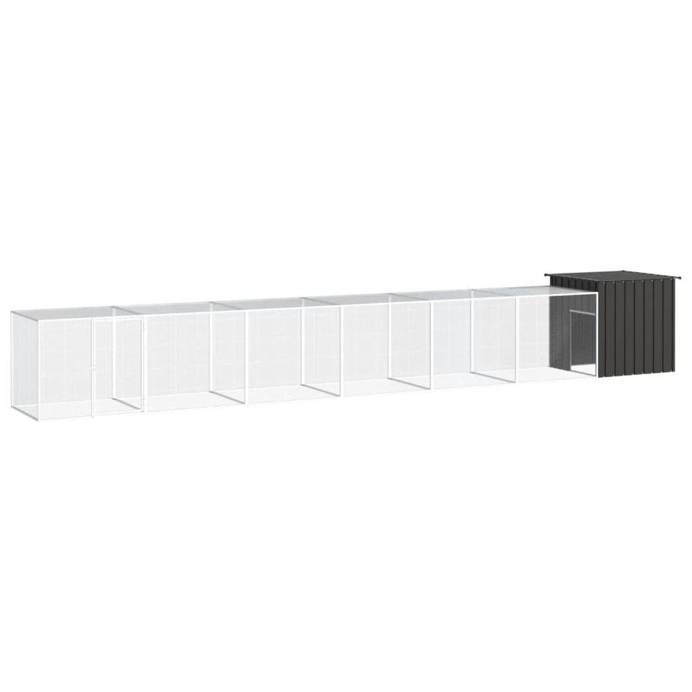 vidaXL Chicken Coop Anthracite 700x91x100 cm Galvanized Steel