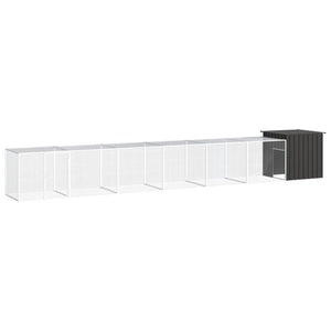 vidaXL Chicken Coop Anthracite 700x91x100 cm Galvanized Steel
