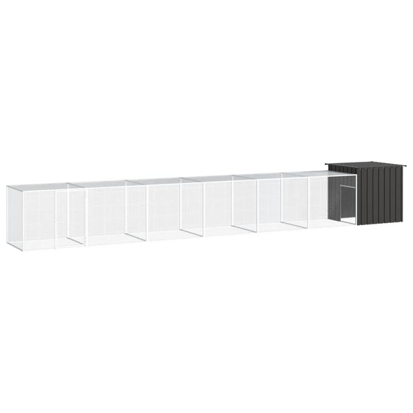 vidaXL Chicken Coop Anthracite 700x91x100 cm Galvanized Steel