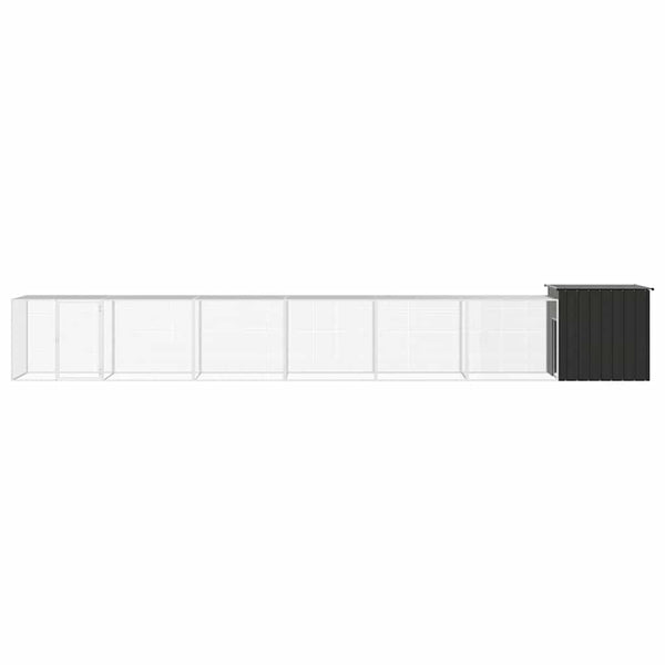 vidaXL Chicken Coop Anthracite 700x91x100 cm Galvanized Steel