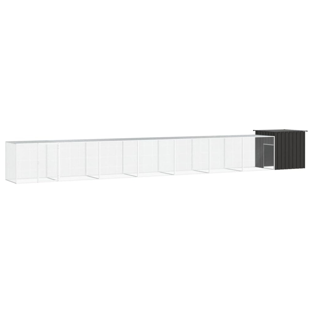 vidaXL Chicken Coop Anthracite 800x91x100 cm Galvanized Steel
