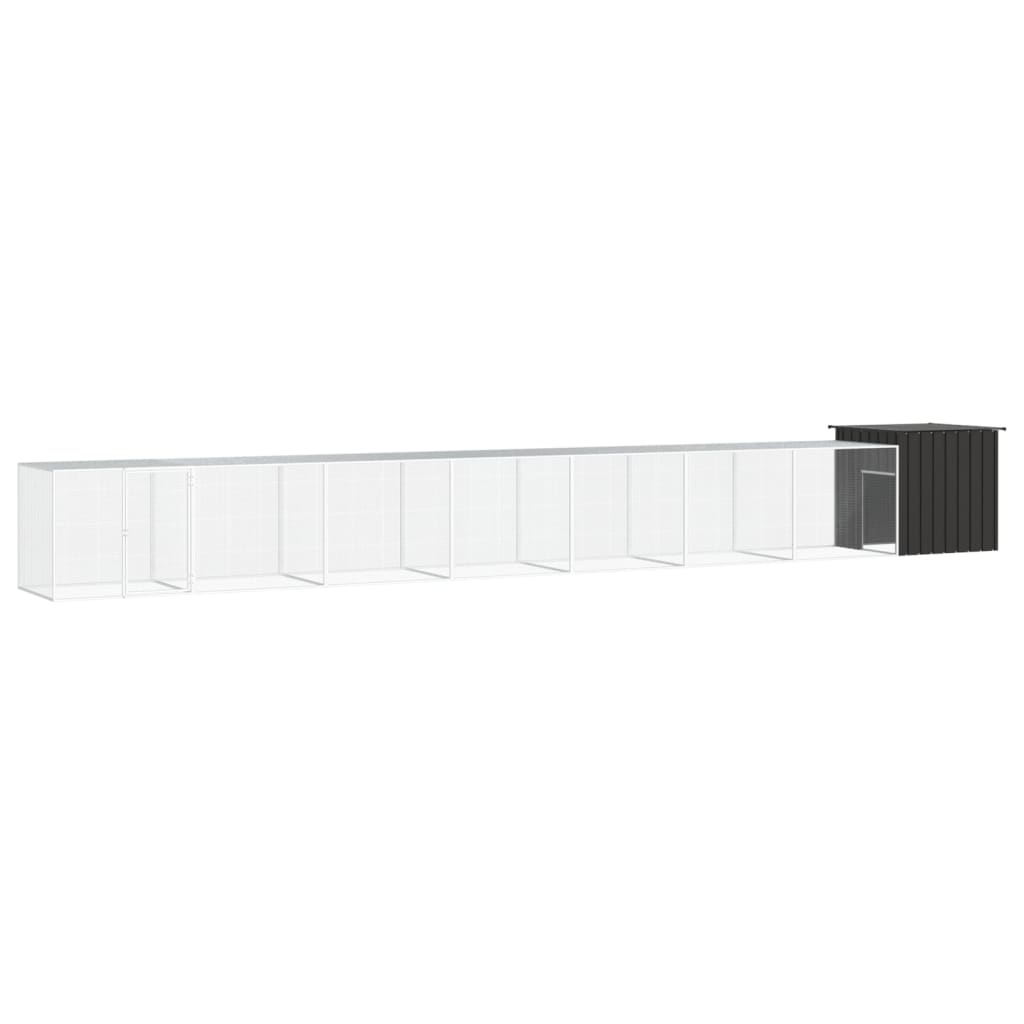 vidaXL Chicken Coop Anthracite 800x91x100 cm Galvanized Steel