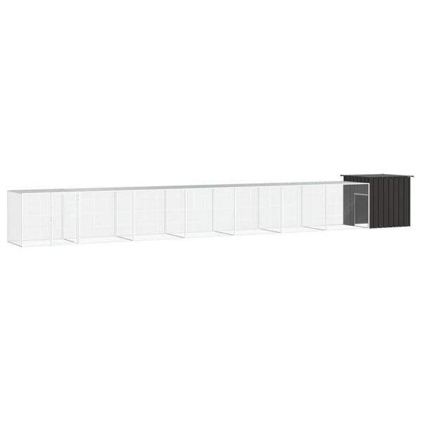 vidaXL Chicken Coop Anthracite 800x91x100 cm Galvanized Steel