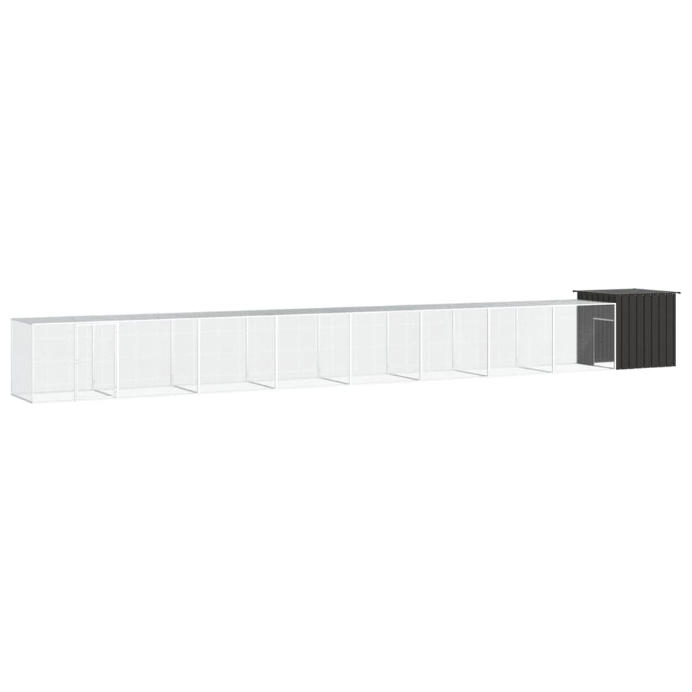 vidaXL Chicken Coop Anthracite 900x91x100 cm Galvanized Steel