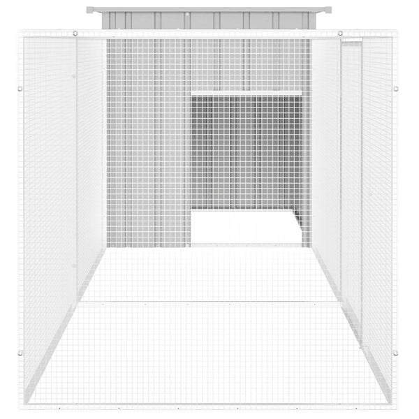 vidaXL Chicken Coop Grey 300x91x100 cm Galvanized Steel