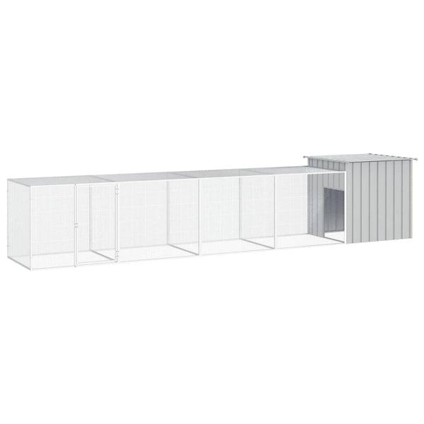 vidaXL Chicken Coop Grey 500x91x100 cm Galvanized Steel
