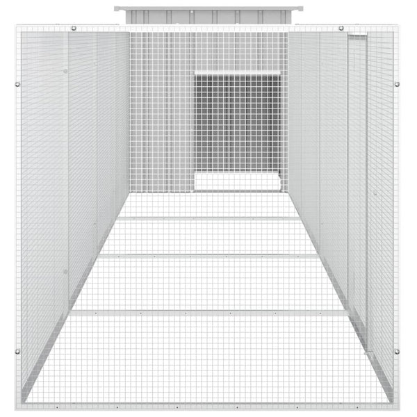 vidaXL Chicken Coop Grey 500x91x100 cm Galvanized Steel