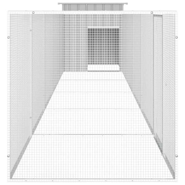 vidaXL Chicken Coop Grey 600x91x100 cm Galvanized Steel