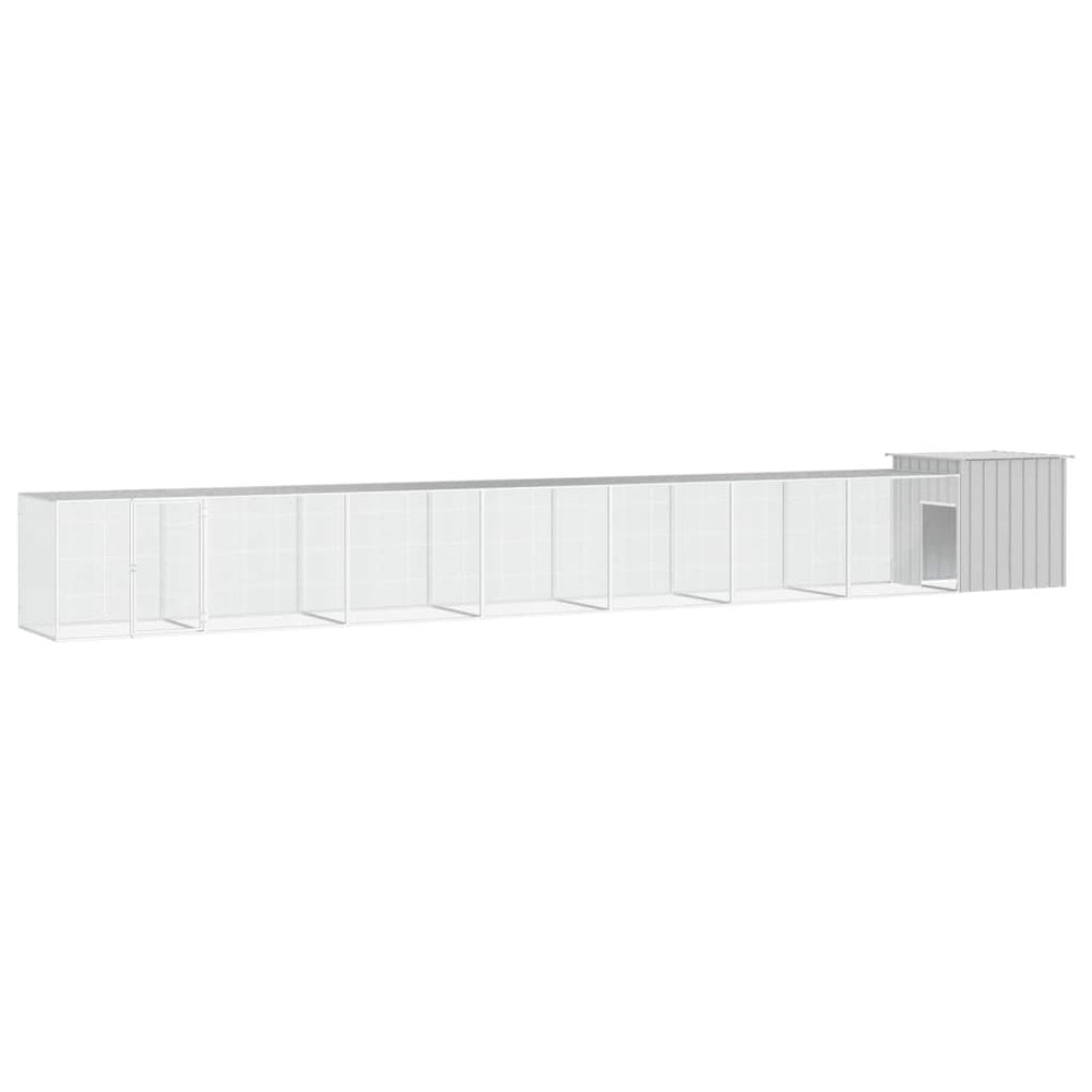vidaXL Chicken Coop Grey 700x91x100 cm Galvanised Steel