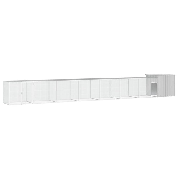 vidaXL Chicken Coop Grey 700x91x100 cm Galvanised Steel