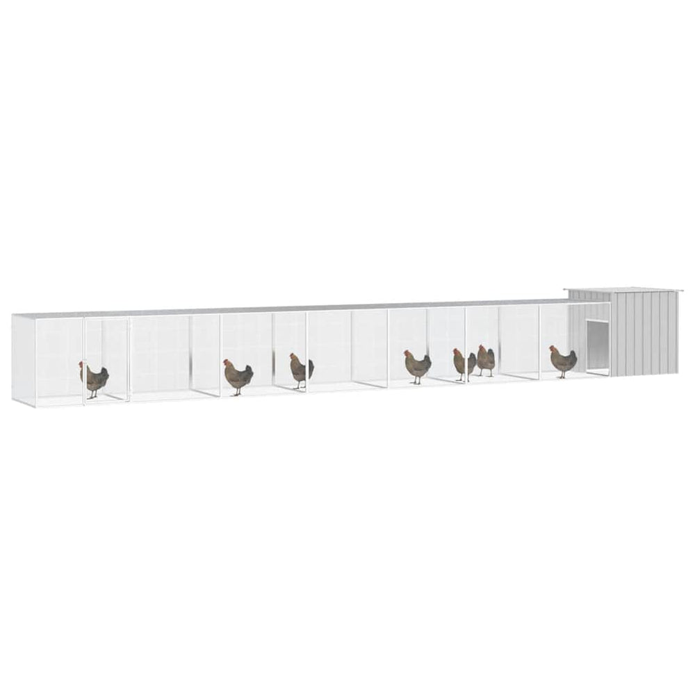 vidaXL Chicken Coop Grey 800x91x100 cm Galvanized Steel