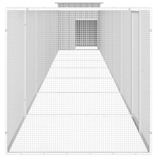vidaXL Chicken Coop Grey 800x91x100 cm Galvanized Steel