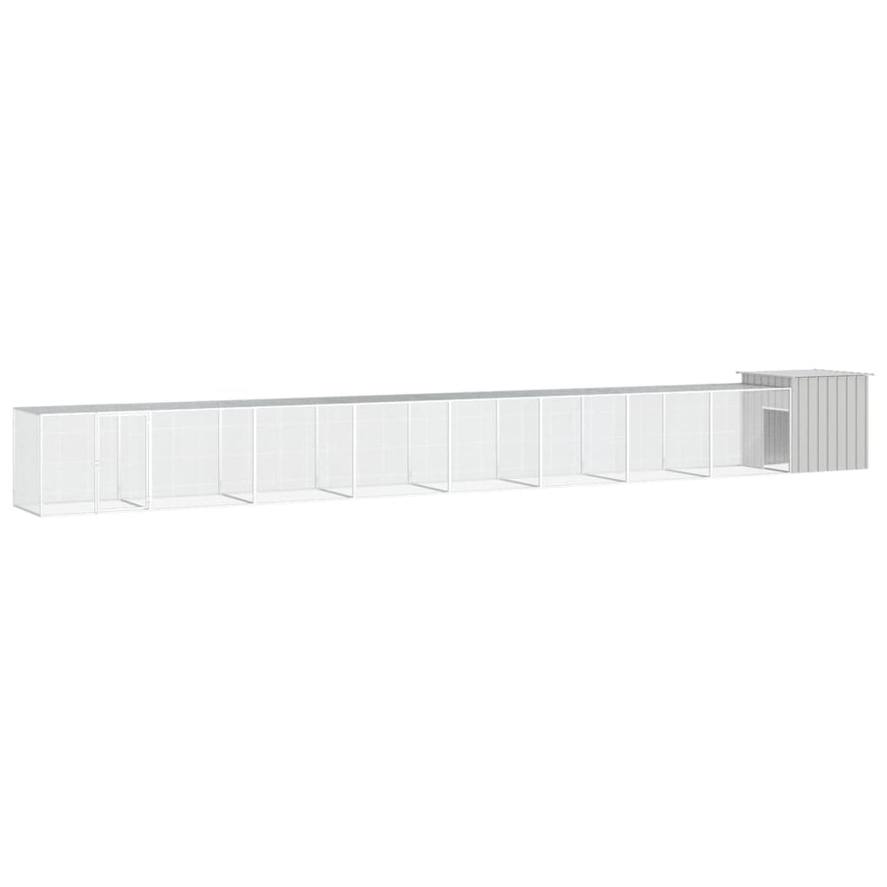 vidaXL Chicken Coop Grey 900x91x100 cm Galvanized Steel
