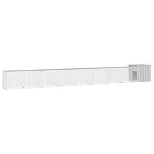 vidaXL Chicken Coop Grey 900x91x100 cm Galvanized Steel