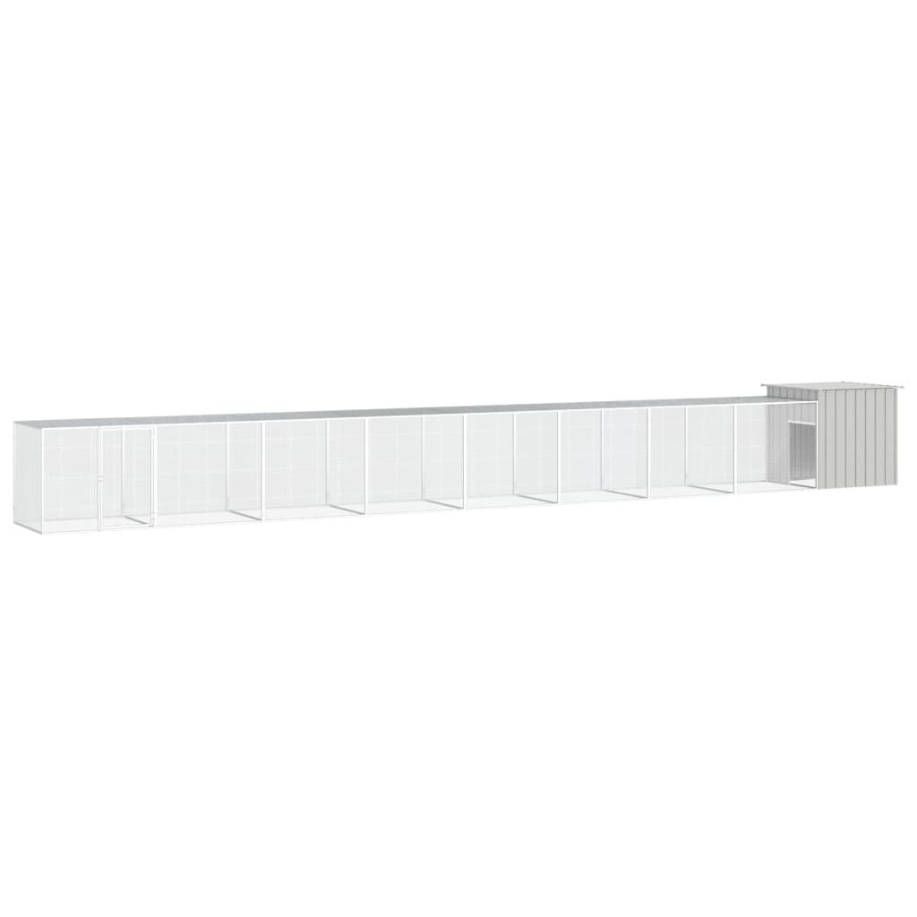 vidaXL Chicken Coop Grey 900x91x100 cm Galvanized Steel