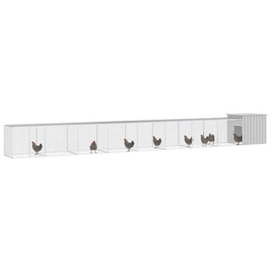 vidaXL Chicken Coop Grey 900x91x100 cm Galvanized Steel