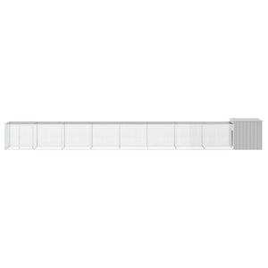 vidaXL Chicken Coop Grey 900x91x100 cm Galvanized Steel